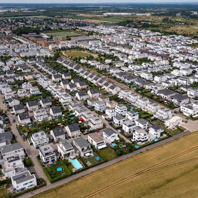 Blick auf das Neubaugebiet Widdersdorf Süd im Kölner Westen