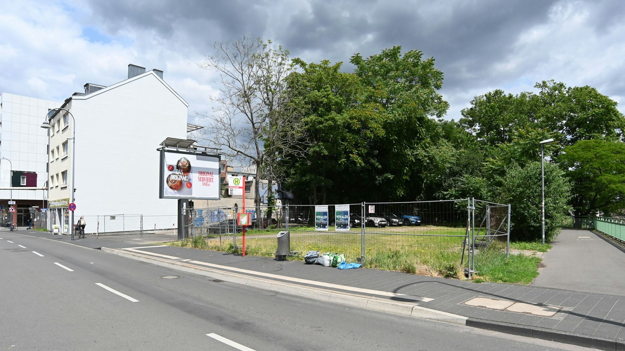 Das Grundstück an der Löwengasse direkt an der Severinsbrücke.