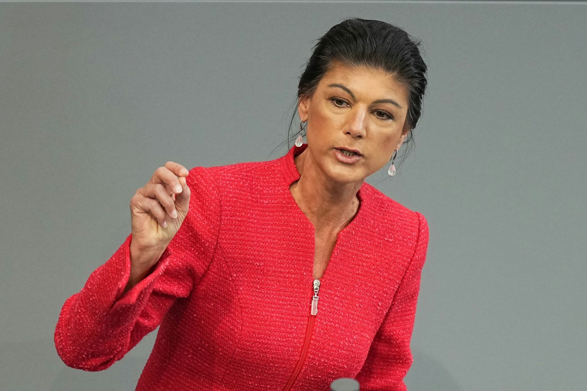 BSW-Gründerin Sahra Wagenknecht sieht «Doppelmoral» bei Merz. (Archivbild)