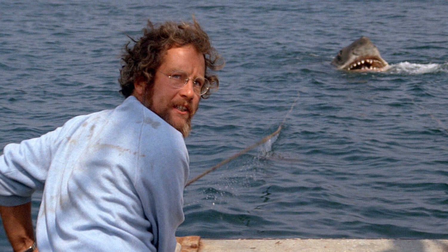 Richard Dreyfuss als Matt Hooper in einer Szene des Films "Der weiße Hai" (1975). «Jaws», so der Originaltitel, war damals der bis dato erfolgreichste Kinofilm und gilt als Geburtsstunde des Sommer-Blockbusters.