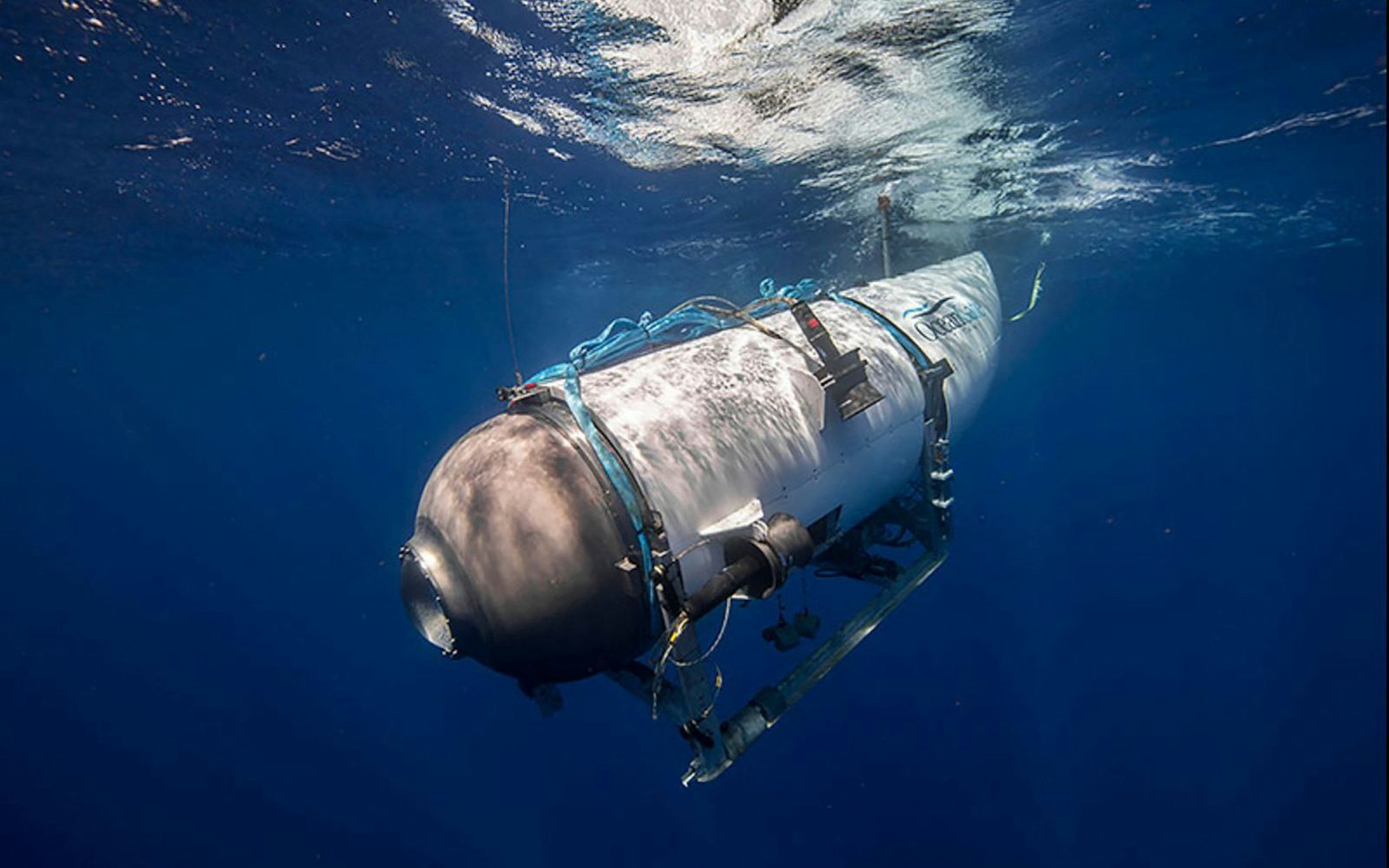 Die Tauchkapsel „Titan“ des Unternehmens OceanGate implodierte im Juni 2023 bei einem Tauchgang zum Wrack der „Titanic“. Fünf Menschen kamen ums Leben. (Bild: ZDF / OceanGate Expeditions)