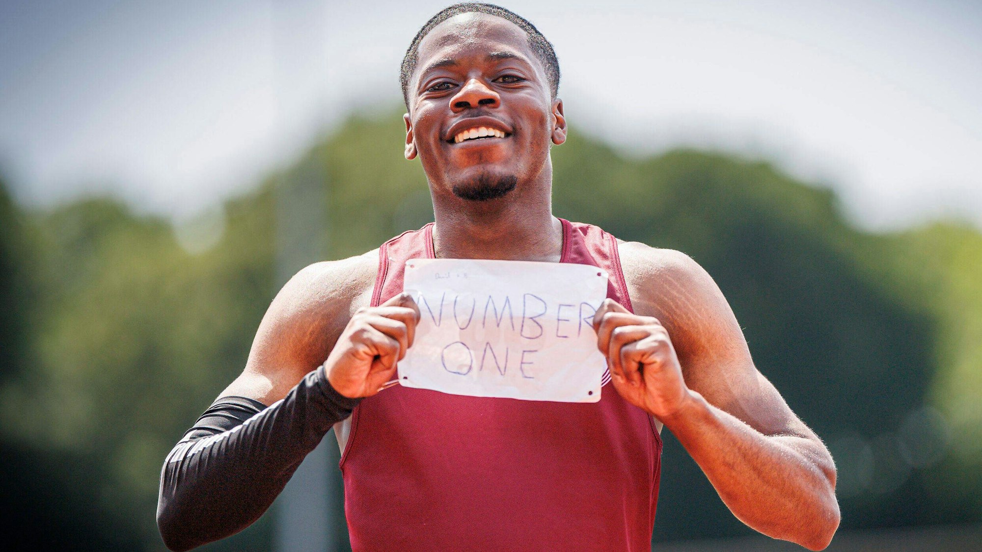 100-Meter-Ass Benayahou David Kiangebeni vom ASV Köln ist die Nummer eins im Leichtathletik-Verband Nordrhein.