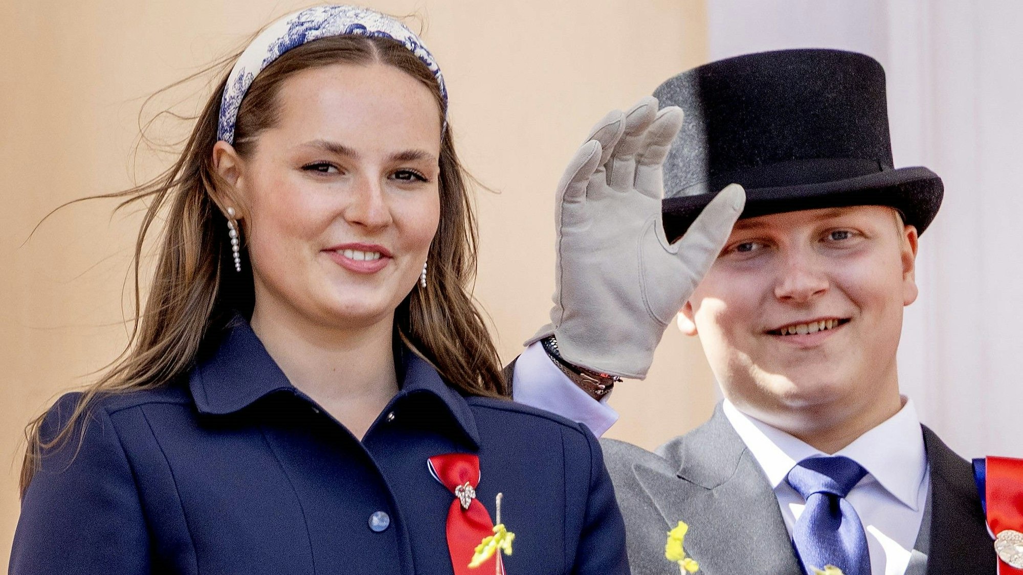 Prinzessin Ingrid Alexandra und ihr jüngerer Bruder Prinz Sverre Magnus bei einem Auftritt in Oslo.