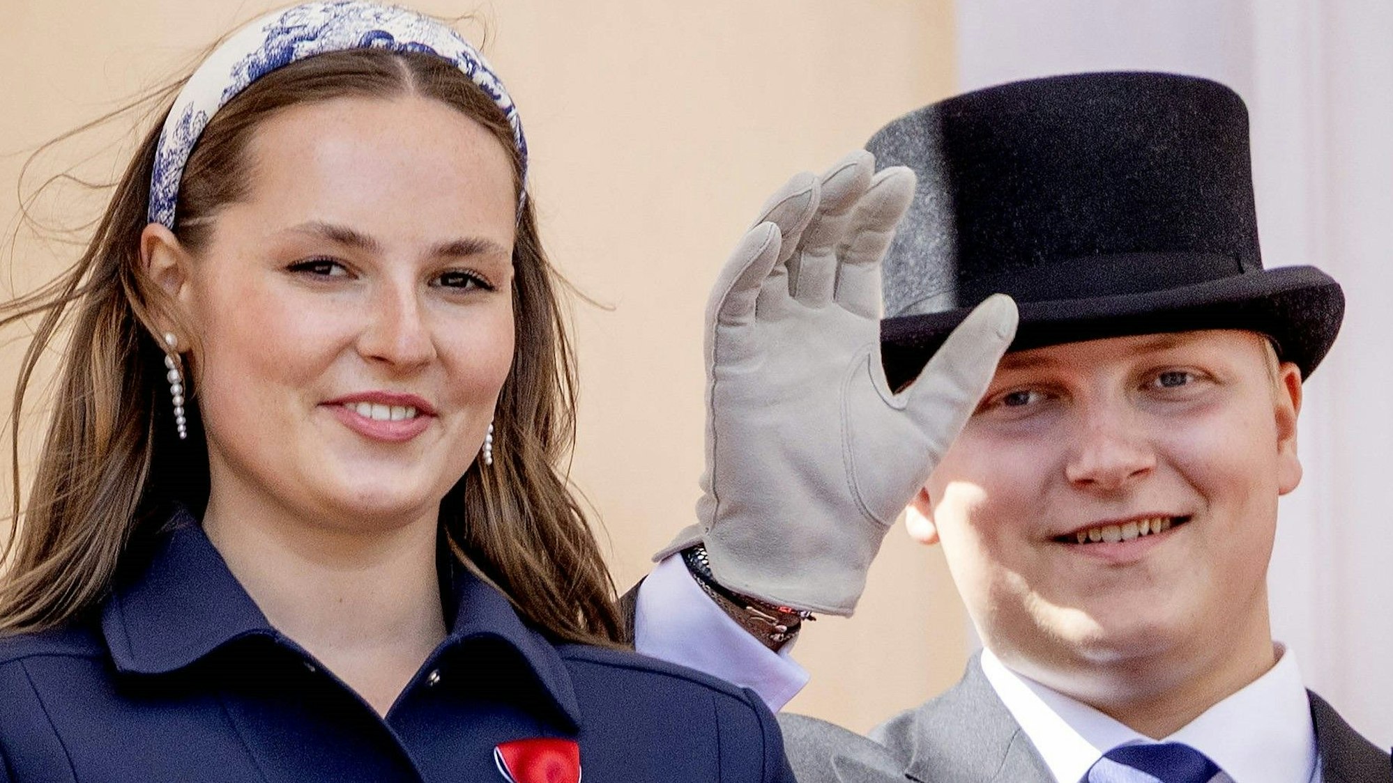 Prinzessin Ingrid Alexandra und ihr jüngerer Bruder Prinz Sverre Magnus bei einem Auftritt in Oslo.