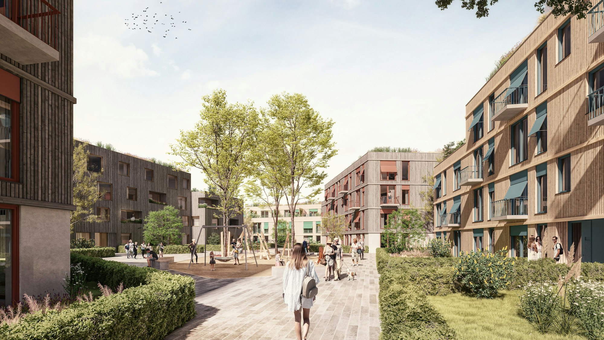 Eine Visualisierung des geplanten Neubaugebiets Alte Glashütte.