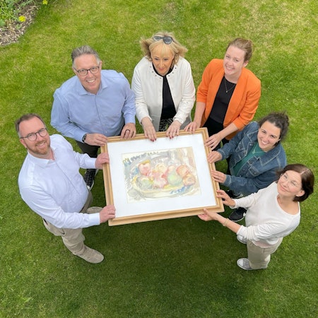 Freuten sich über 64.000 Euro fürs Pallilev: Christoph Meyer zu Berstenhorst (v.l.), Thomas Helfrich, Marianne Müller, Carolin Siebert,Katja Araujo Botelho und Andrea Peters.