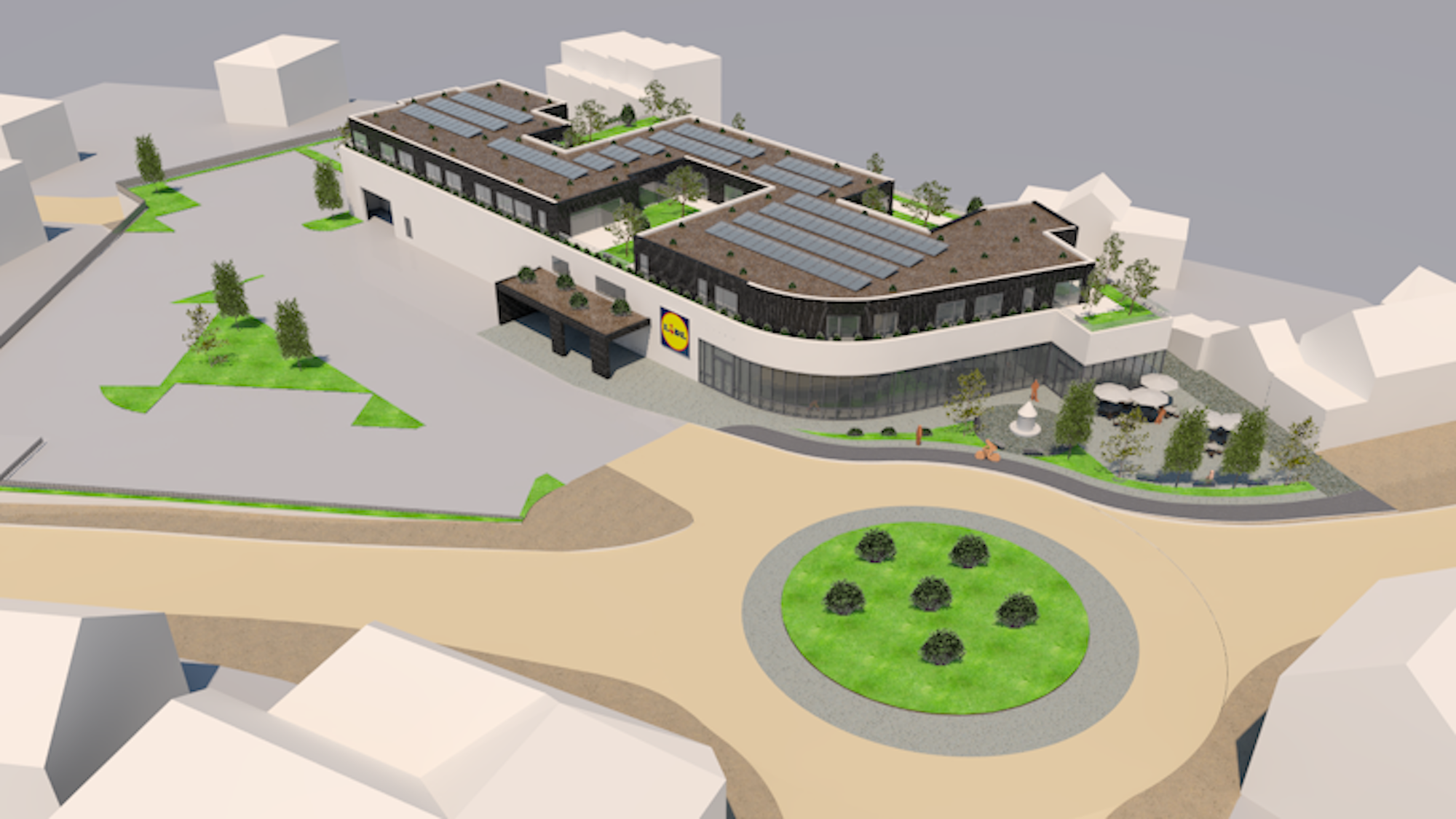 Entwurf des neuen Lidl in Hilgen