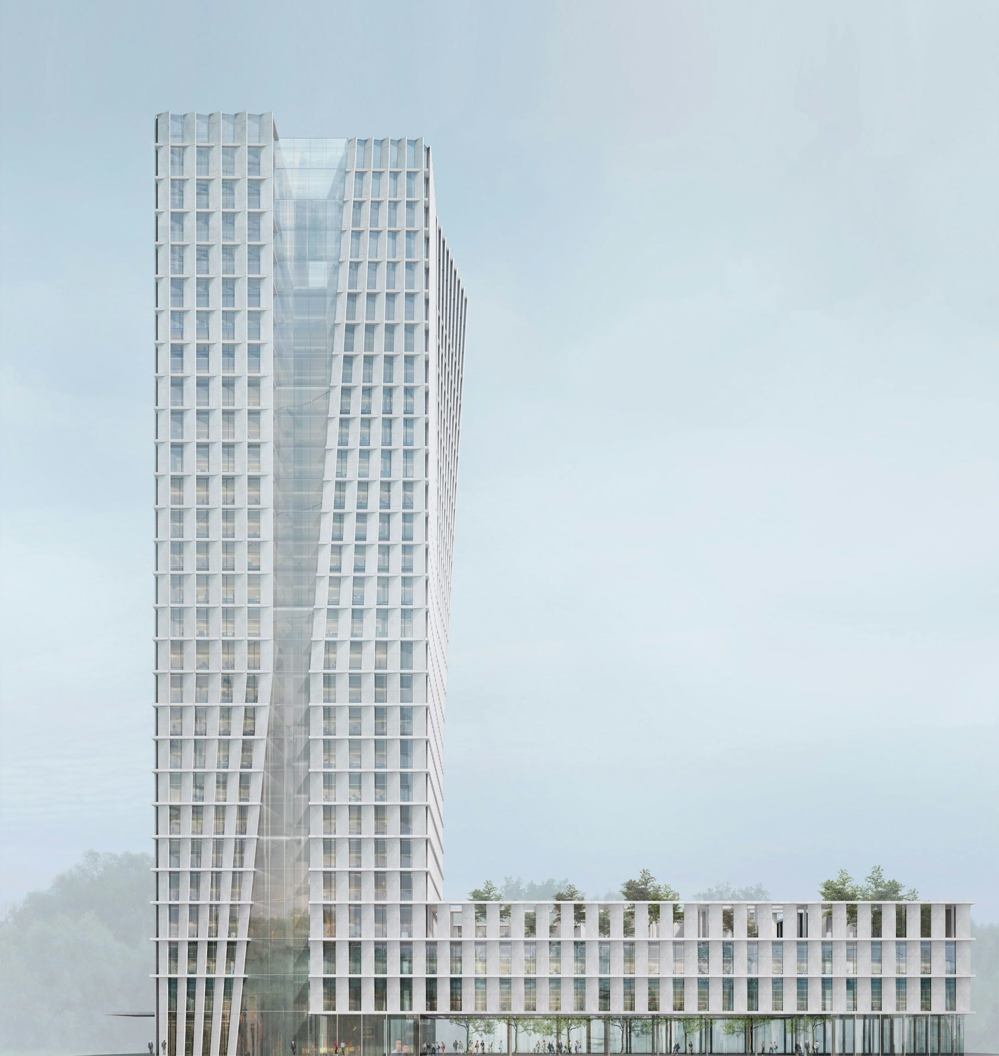 Der Architekten-Entwurf eines Hochhauses.