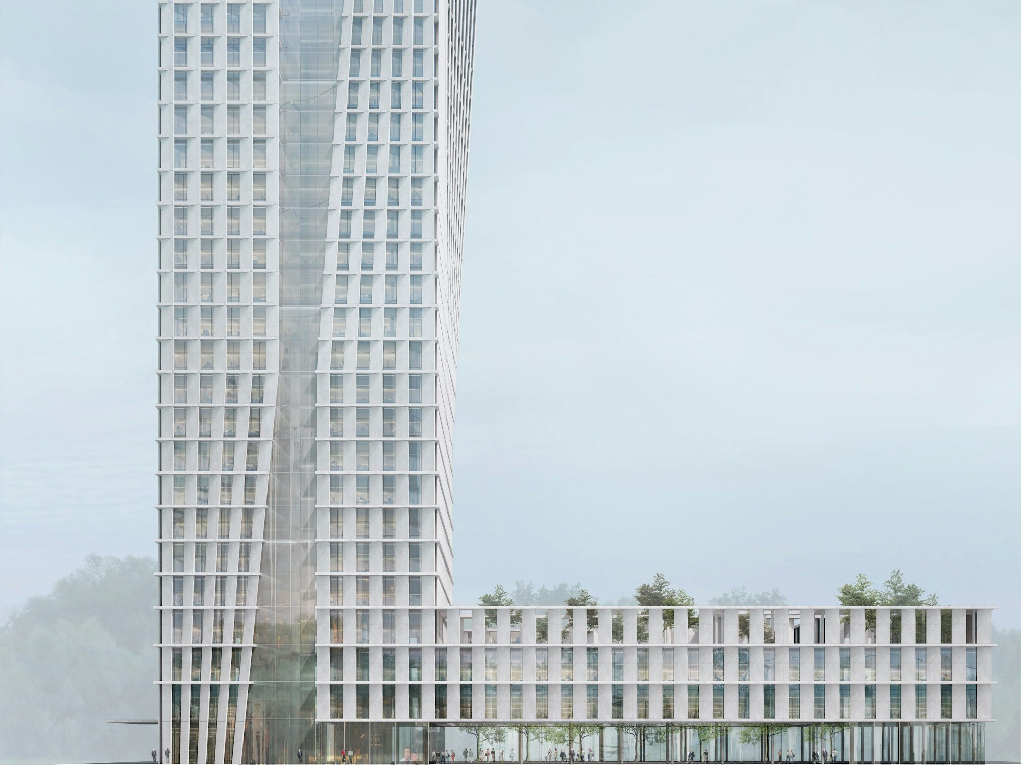 So sollte das am Deutzer Messeglände geplante Hochhaus aussehen.