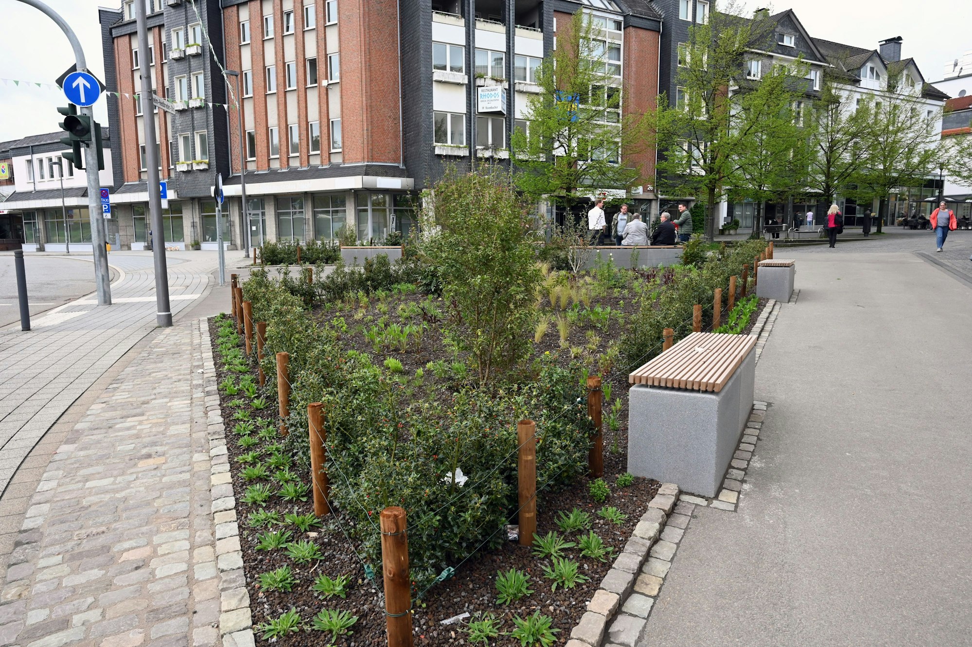 Die Grünfläche an der Ecke Hindenburgstraße Wilhelm, Heidbreder Straße in Gummersbach