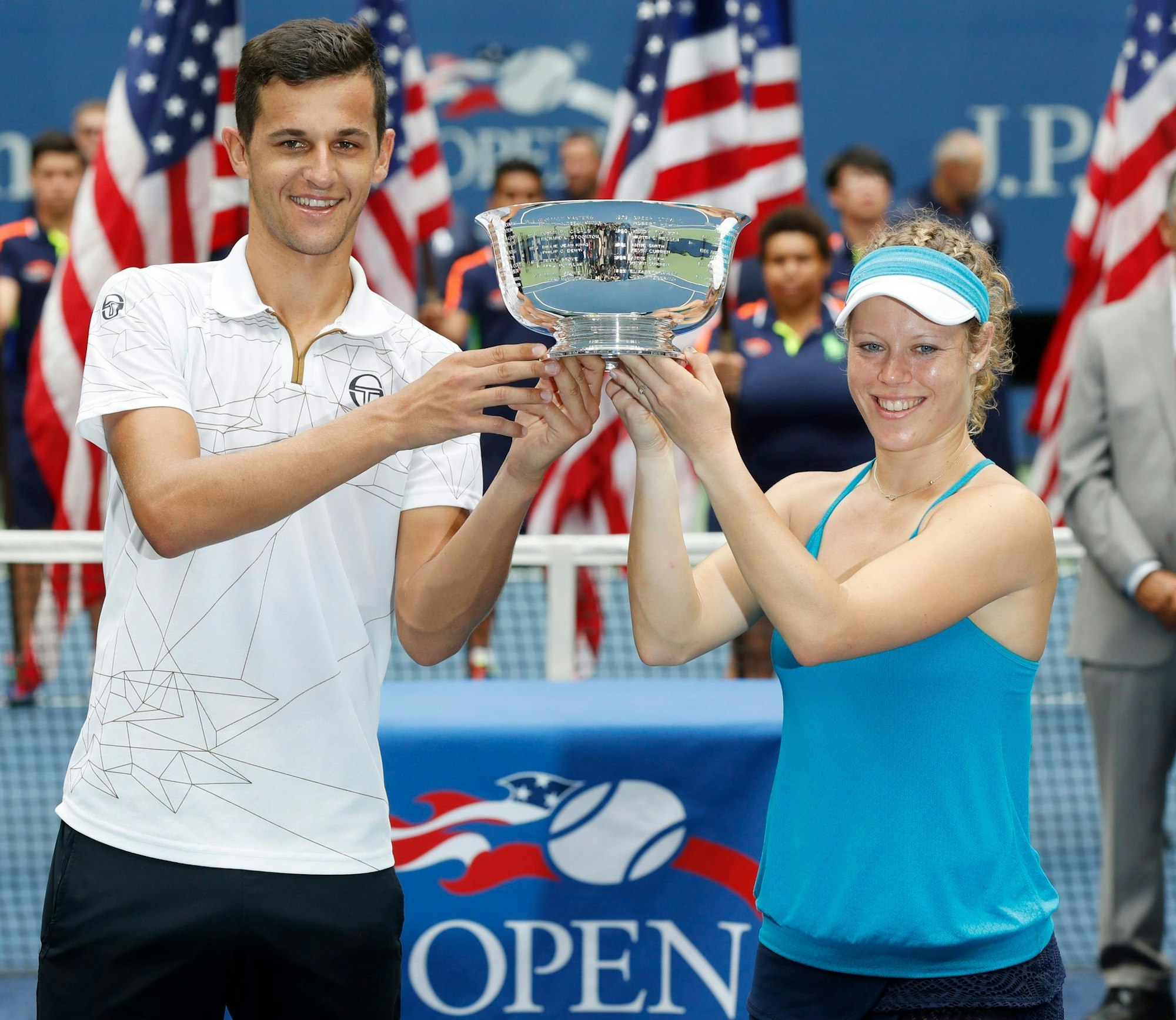 2016 gewann Laura Siegemund (r) mit Mate Pavic (l) den Mixed-Wettbewerb in New York.