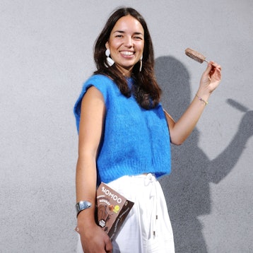 24.06.2025, Köln: Interview für Serie "Meine erste Million" mit Nomoo-Gründerin Rebecca Göckel. Nomoo stellt veganes Eis her. Foto: Arton Krasniqi