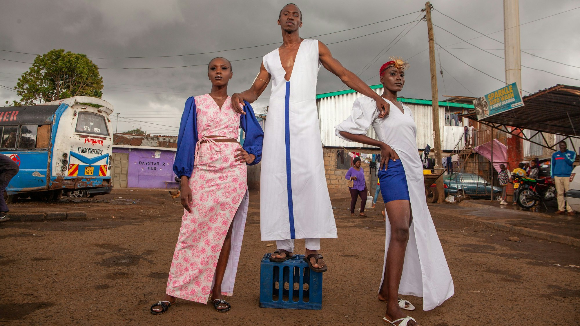Models in Kibera im Rahmen der Fashion Week