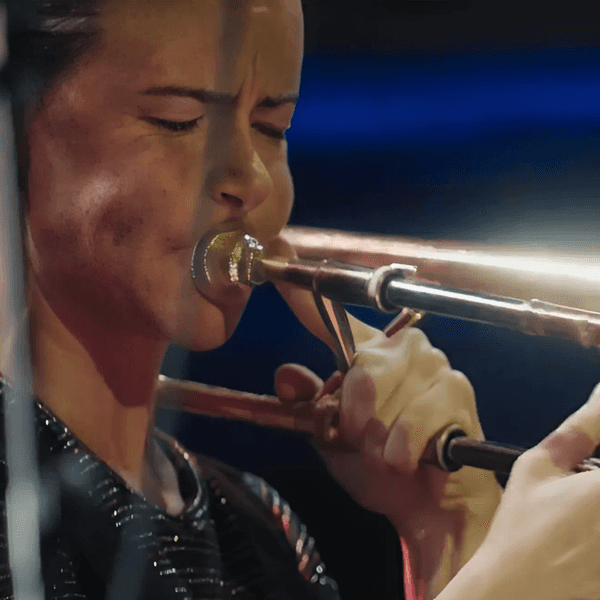 Shannon Barnett beim Posaune-Spiel im Film „Every Note You Play“,