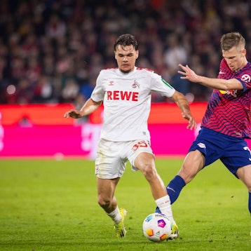 Köln, Germany. 15th Mar 2024. Max Finkgräfe Köln, Dani Olmo RBL 1. FC Köln - RB Leipzig 15.03.2024 *** Cologne, Germany 15th Mar 2024 Max Finkgräfe Cologne , Dani Olmo RBL 1 FC Köln RB Leipzig 15 03 2024