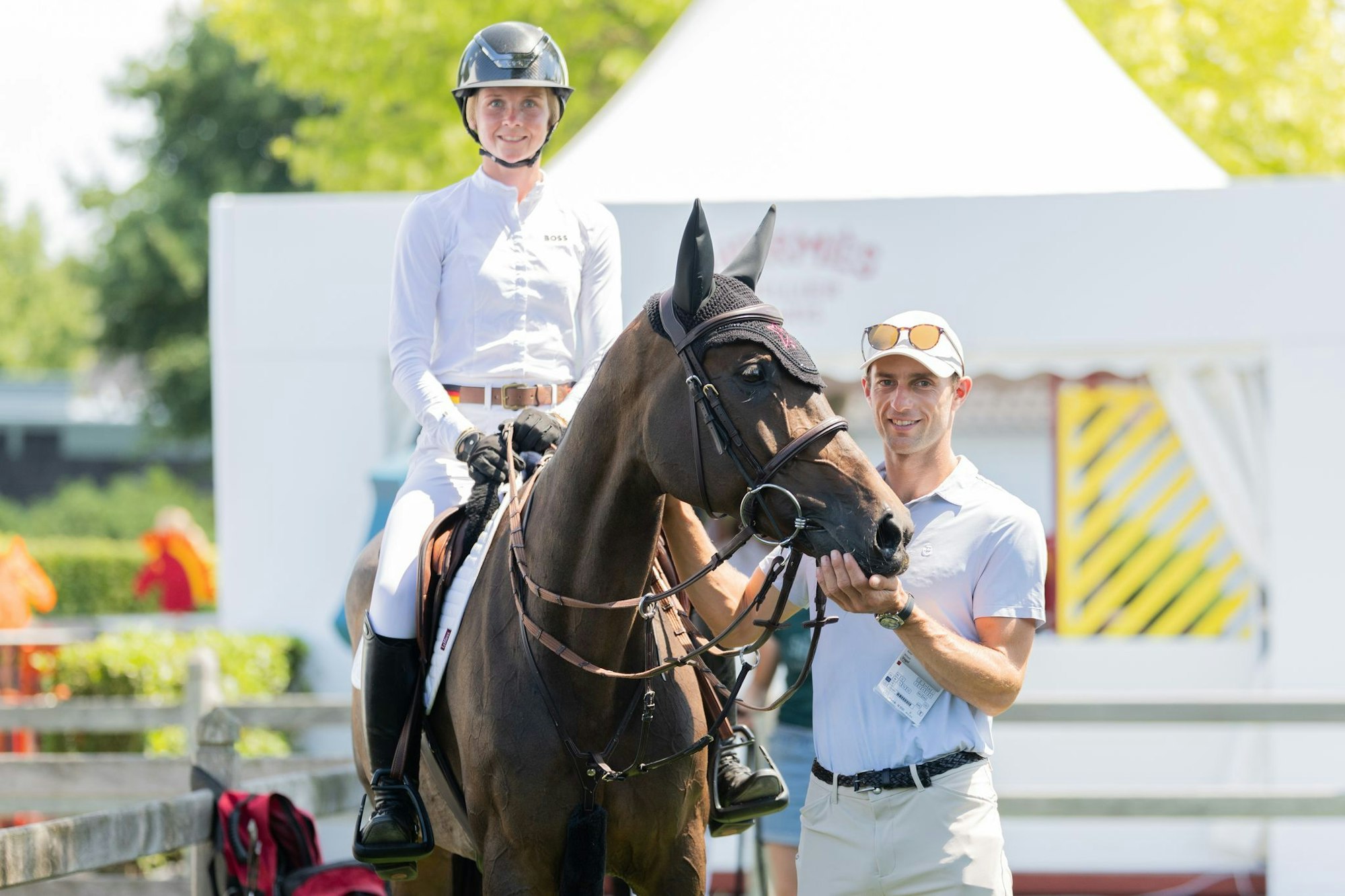 Die deutsche Reiterin Sophie Hinners und ihr Freund Richard Vogel reiten beim CHIO.