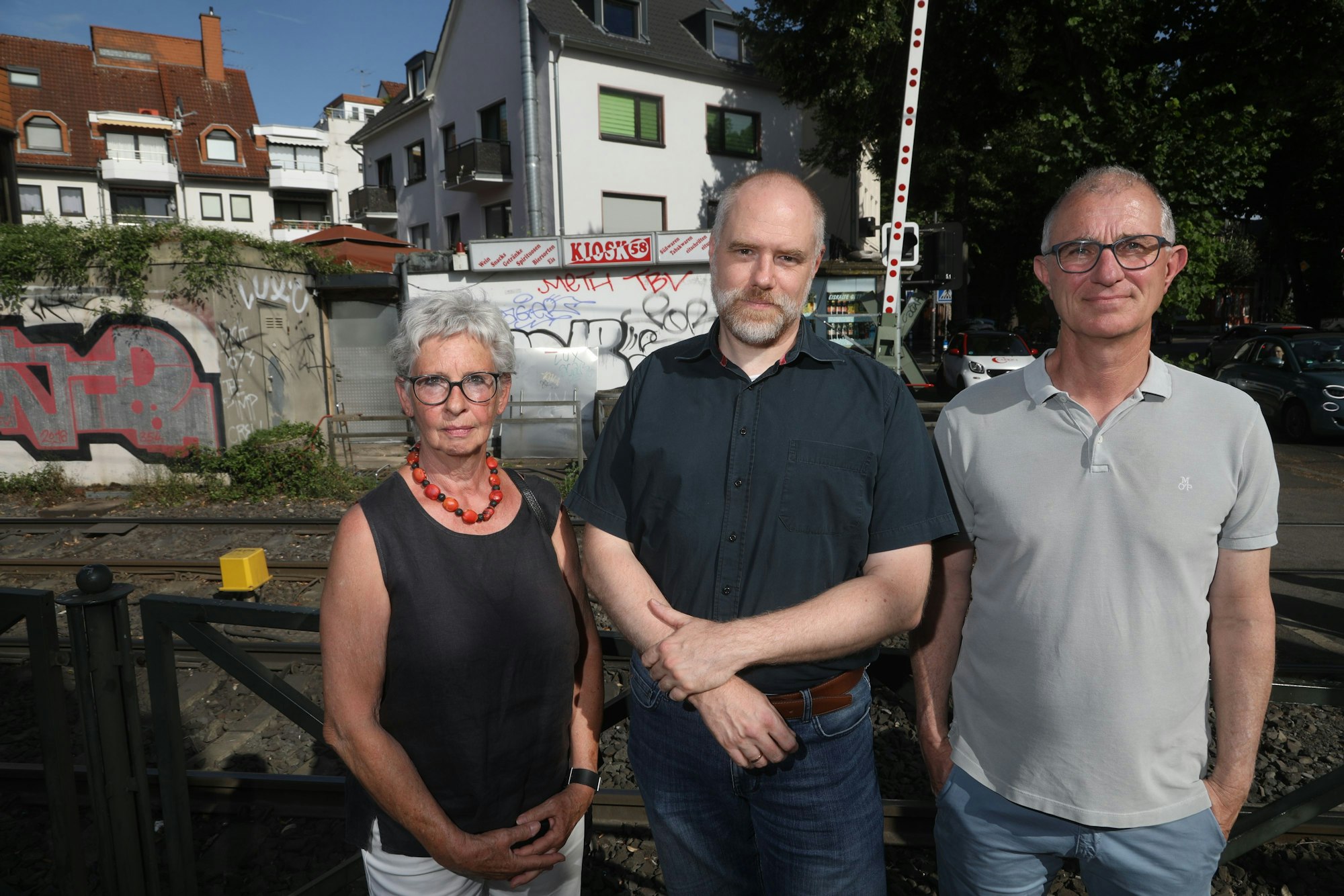 Anwohner und CDU-Mitglieder Renate Schäfer, Stephan Krüger und