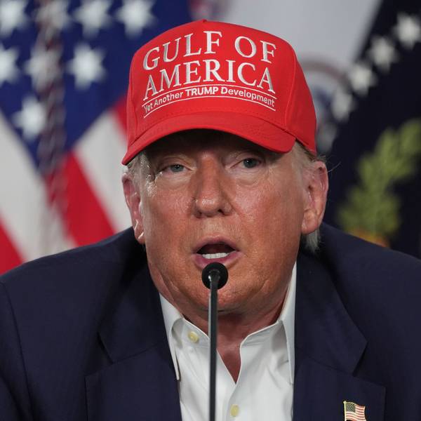 US-Präsident Donald Trump spricht während eines Rundtischgesprächs in ´Alligator Alcatraz», einer neuen Haftanstalt für Migranten in der Dade-Collier-Ausbildungs- und Übergangseinrichtung.