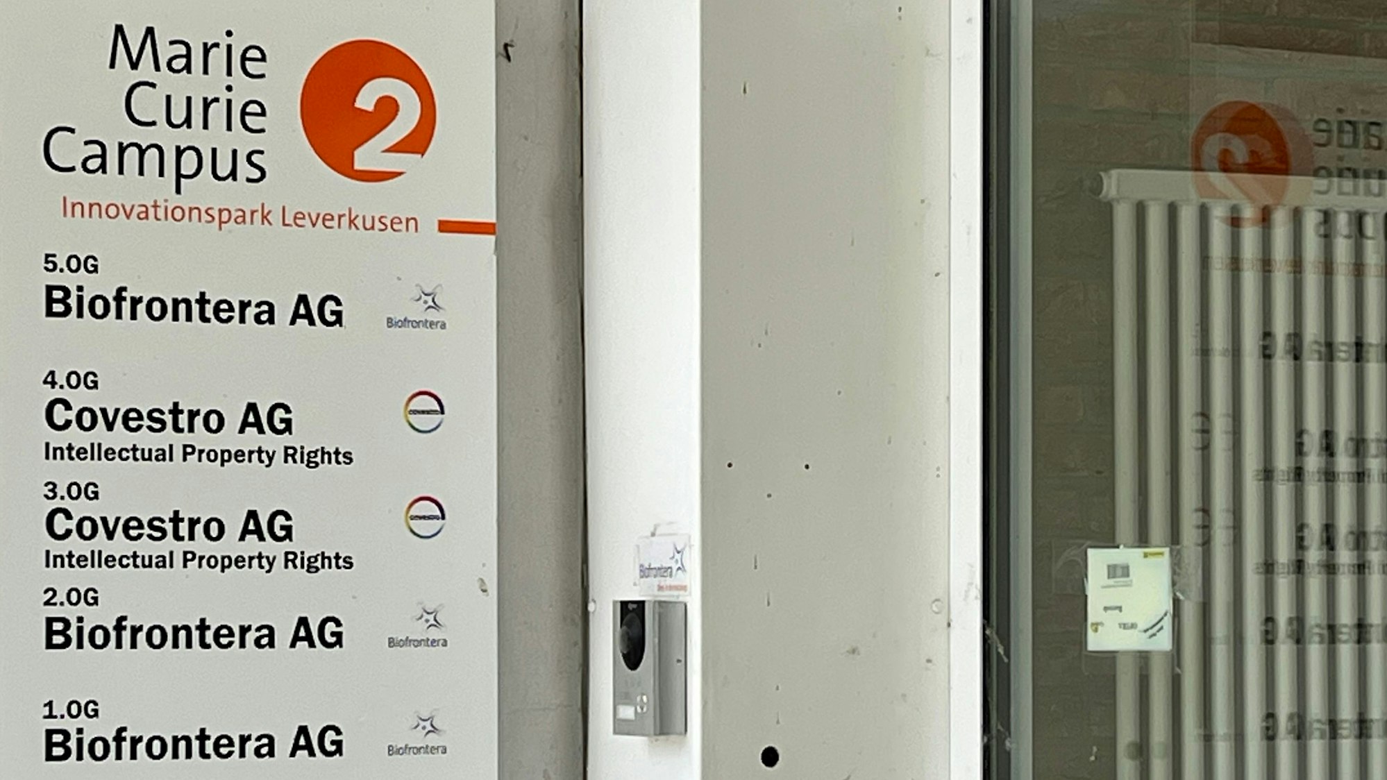 Firmenschild von Biofrontera