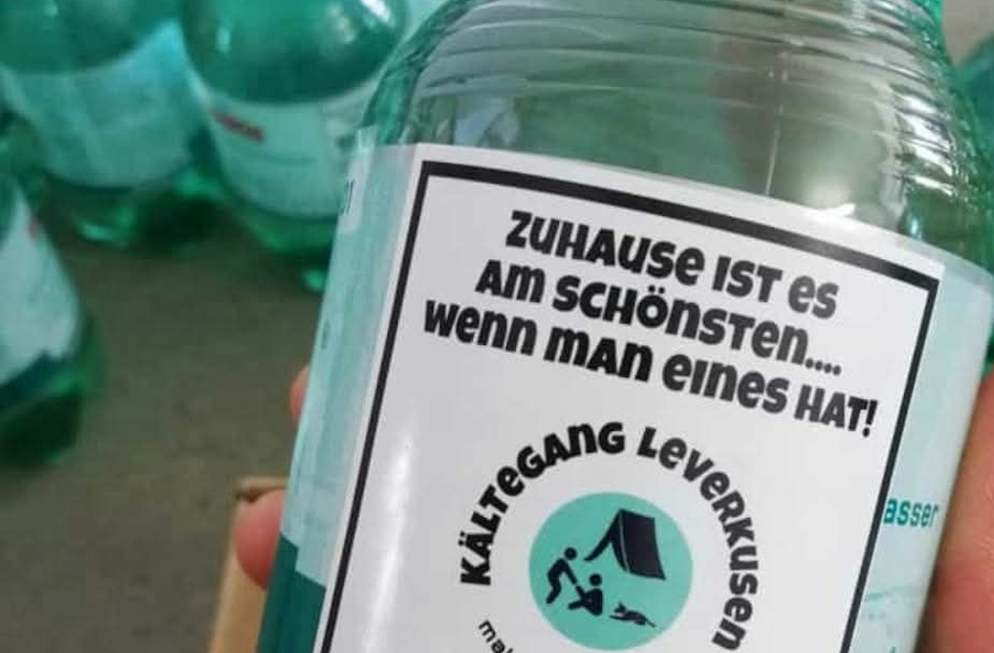 Eine Wasserflasche vom Projekt „Kältegang"“