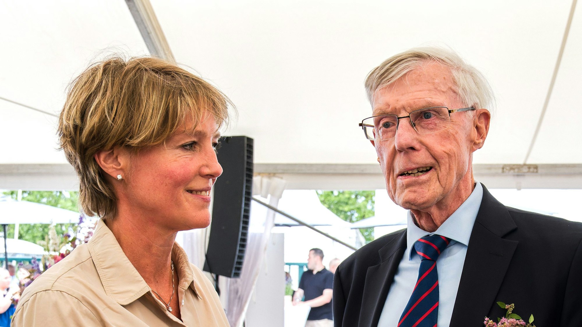 Unternehmerin Christina Block (l) mit ihrem Vater und Firmengründer Eugen Block (Archivbild)