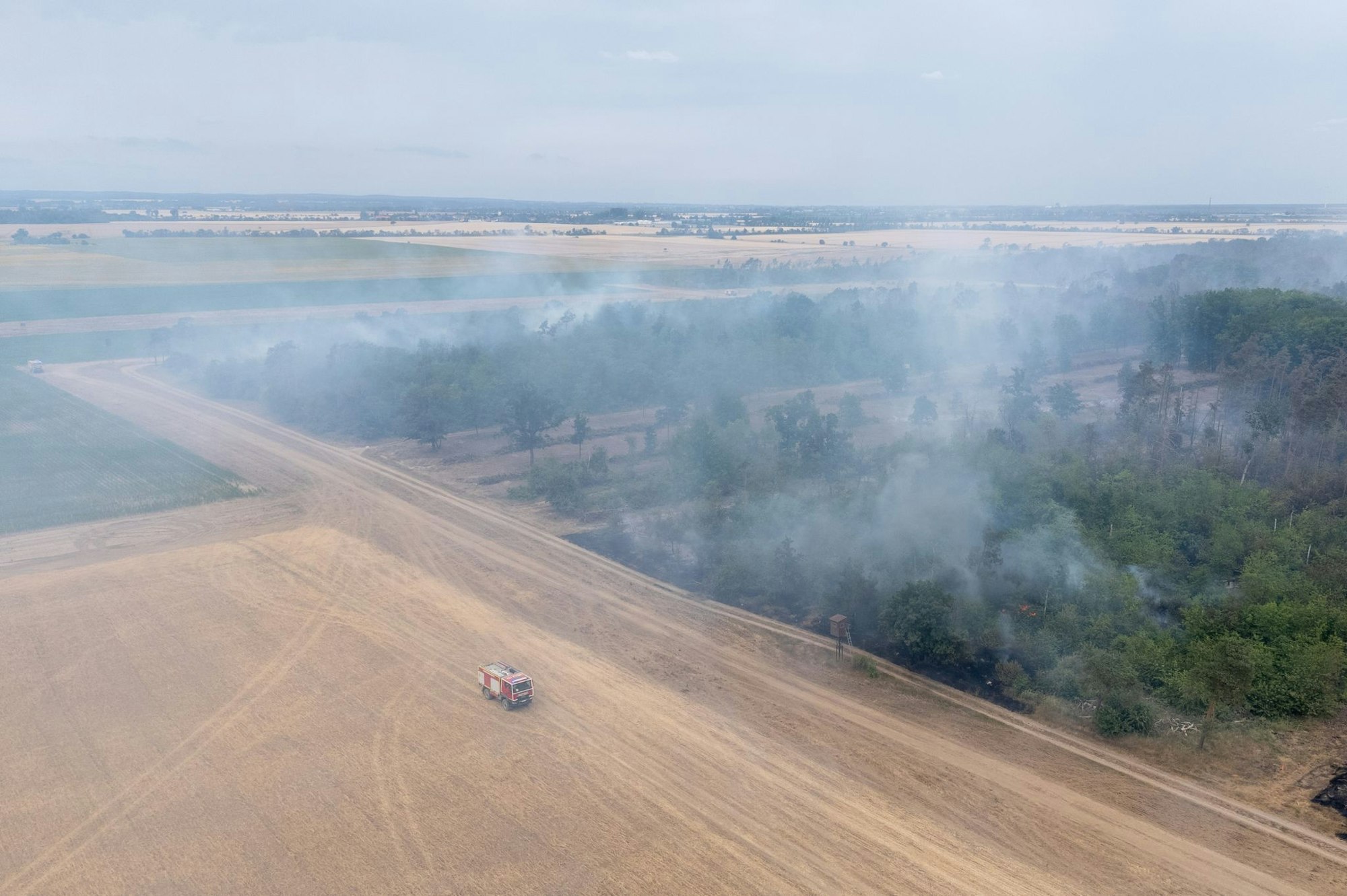 Wegen des Waldbrands in der Gohrischheide wurde Katastrophenalarm ausgelöst.