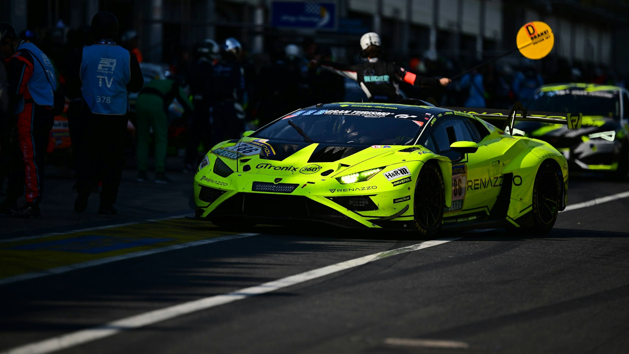 Eine Motorsportversion eines Lamborghini Huracán. In der Straßenversion ist der Fußballer Jota mit seinem Bruder tödlich verunglückt.