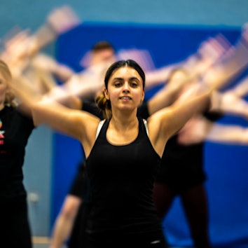 Die Showtanzgruppe High Engery aus Billig bereitet sich in der Heinz-Gerlach-Halle in Bad Münstereifel auf die neue Session vor.