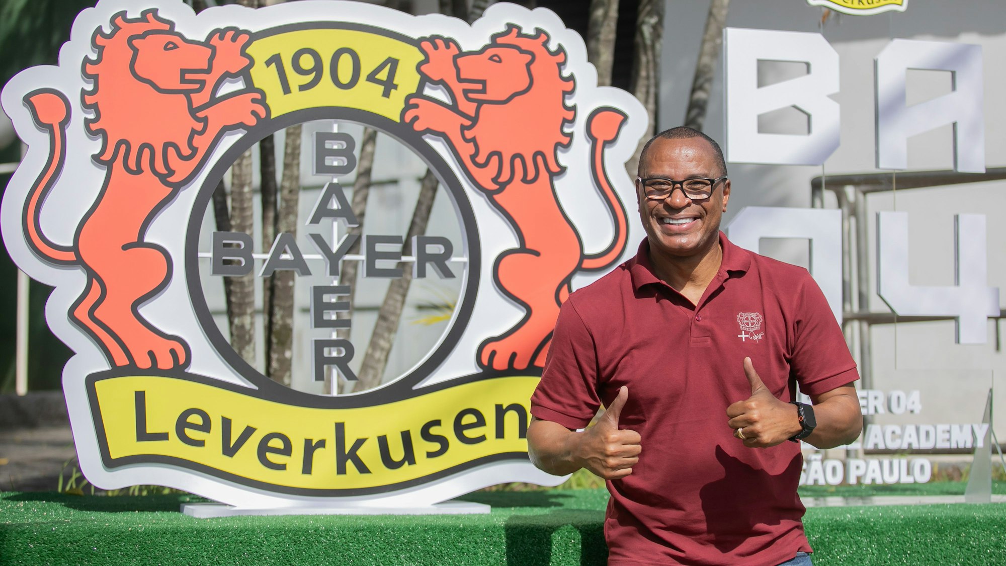 Paulo Sergio bei der Eröffnung der Fußballakademie von Bayer 04 Leverkusen in Sao Paulo.