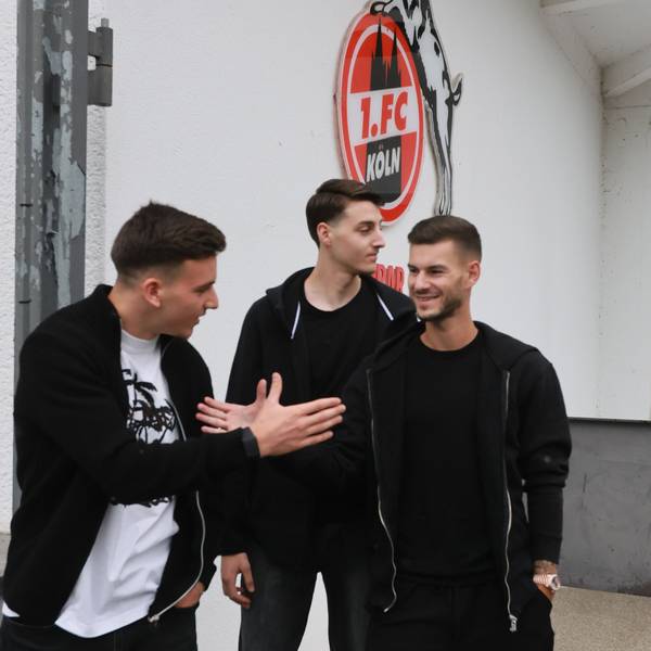 1. FC Köln, Angrillen, Treffen zum Saisonbeginn am Geißbockheim, von links: Said, Malek El Mala Tom Krauß (1. FC Köln). 06.07..2025, Bild: Herbert Bucco