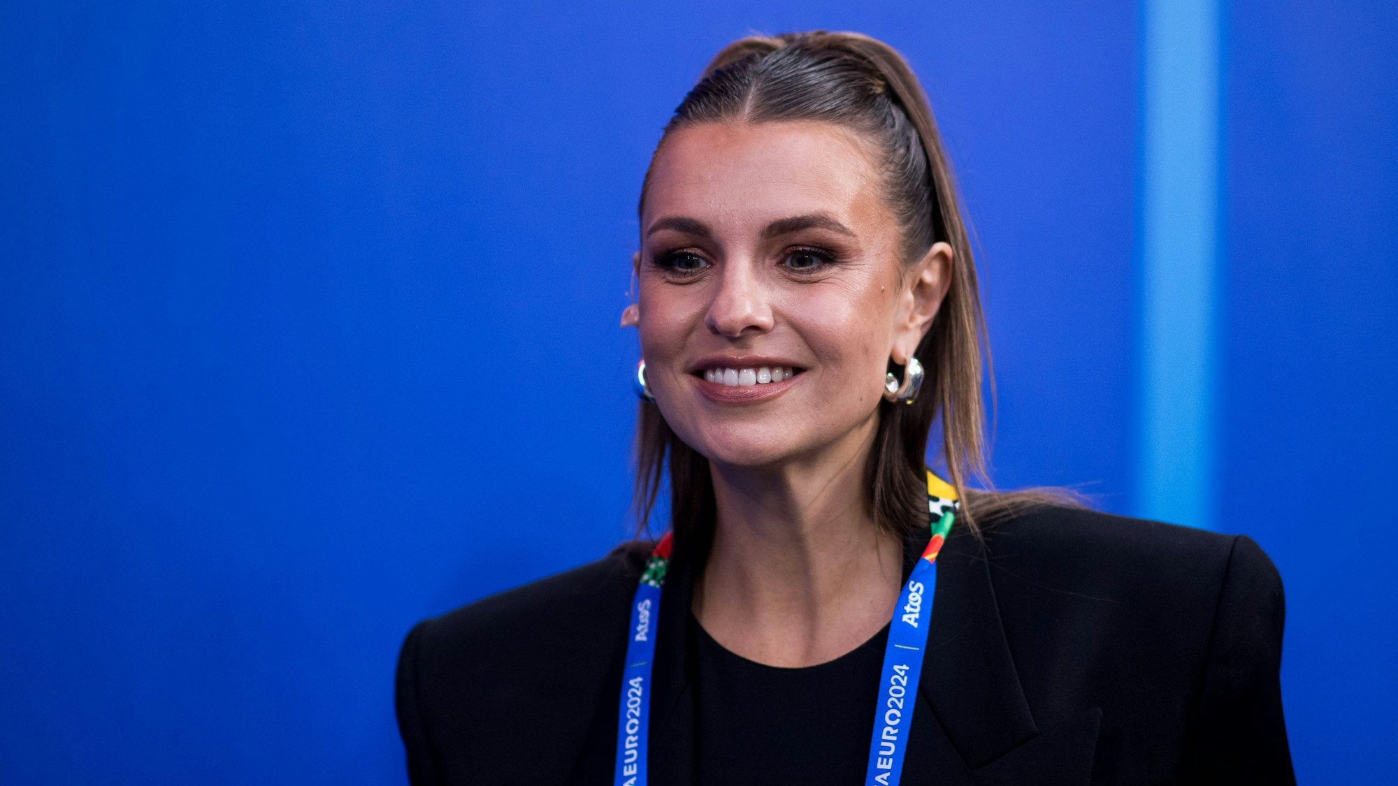 Laura Wontorra RTL / Magenta TV Moderatorin, GER, Austria AUT vs Tuerkiye TUR, Fussball Europameisterschaft, UEFA EURO, EM, Europameisterschaft,Fussball 2024, Round of 16, 02.07.2024 GER, Austria AUT vs Tuerkiye TUR, Fussball Europameisterschaft, UEFA EURO 2024, Round of 16, 02.07.2024 Leipzig *** Laura Wontorra RTL Magenta Sport TV Presenter , GER, Austria AUT vs Tuerkiye TUR , European Football Championship, UEFA EURO 2024, Round of 16, 02 07 2024 GER, Austria AUT vs Tuerkiye TUR , European Football Championship, UEFA EURO 2024, Round of 16, 02 07 2024 Leipzig Copyright: xEibner-Pressefoto/Memmlerx EP_MMR