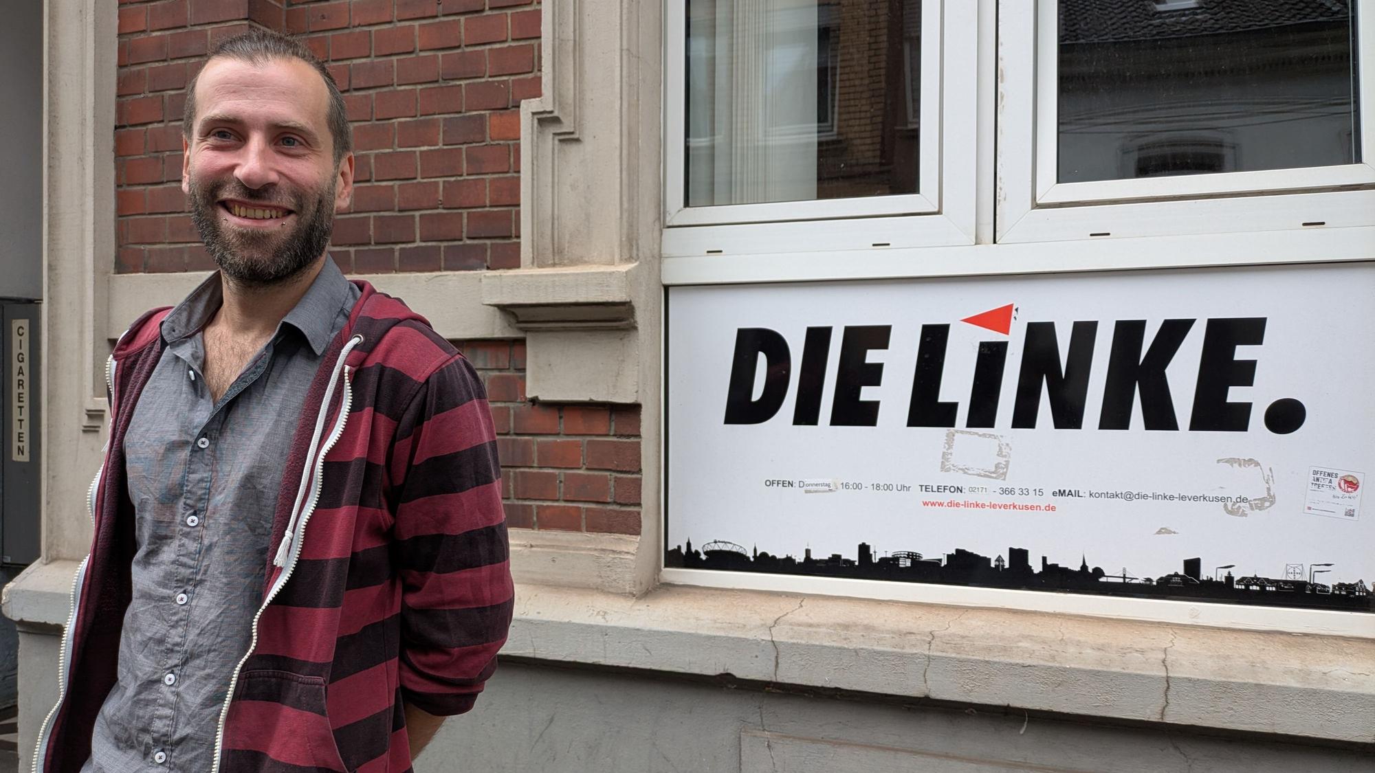 Keneth Dietrich tritt für die Linkspartei als Oberbürgermeisterkandidat an.