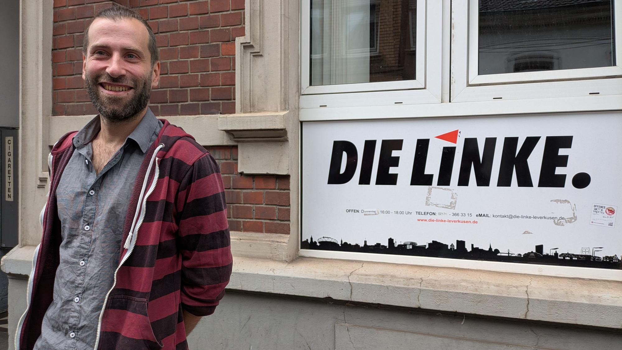 Keneth Dietrich tritt für die Linkspartei als Oberbürgermeisterkandidat an.