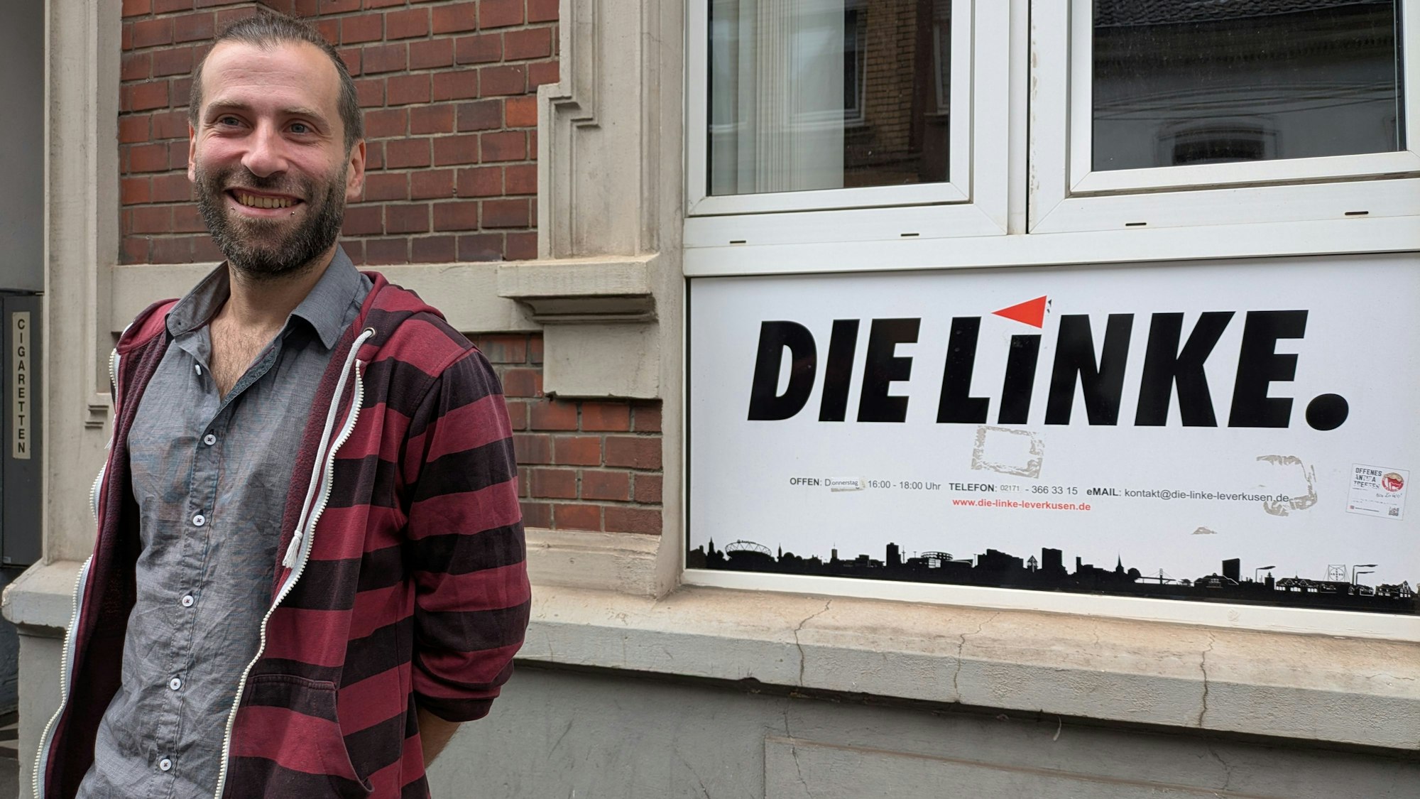 Keneth Dietrich tritt für die Linkspartei als Oberbürgermeisterkandidat an.