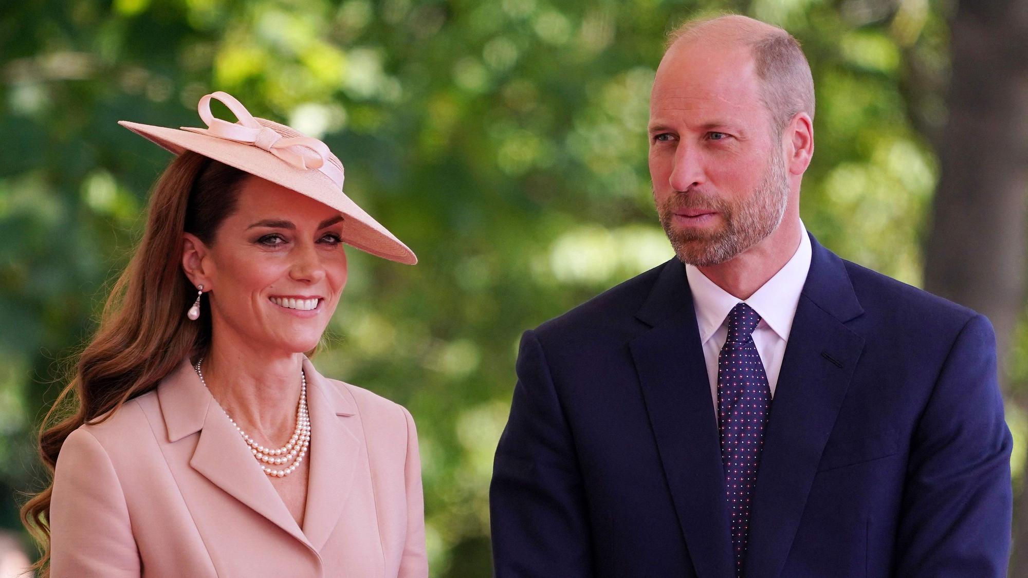 Prinzessin Kate und Prinz William beim Empfang von Präsident Macron: Zeremonieller Auftakt des dreitägigen Staatsbesuchs am 8. Juli 2025 in Windsor.
