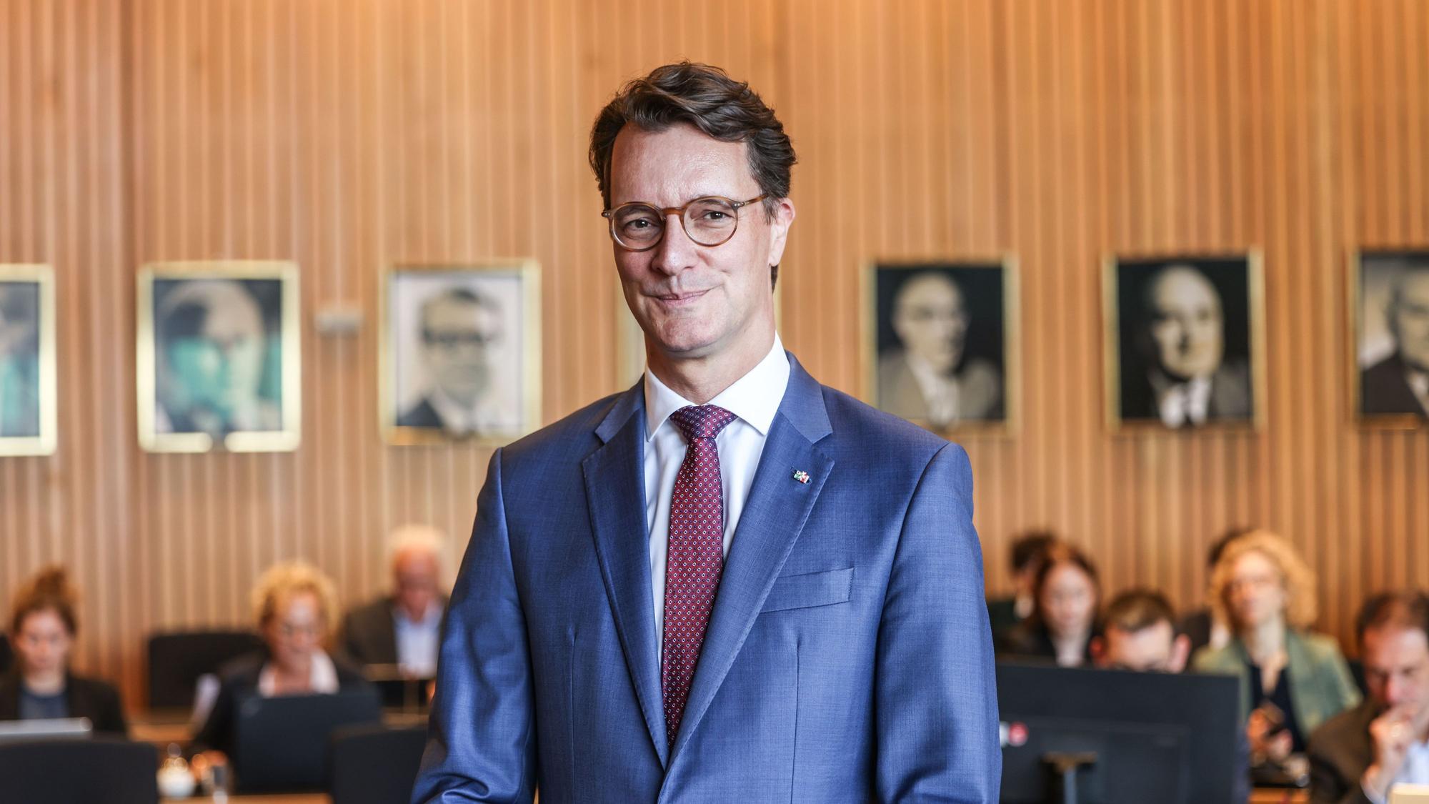 Hendrik Wüst (CDU), Ministerpräsident von Nordrhein-Westfalen, diese Woche im Düsseldorfer Landtag.