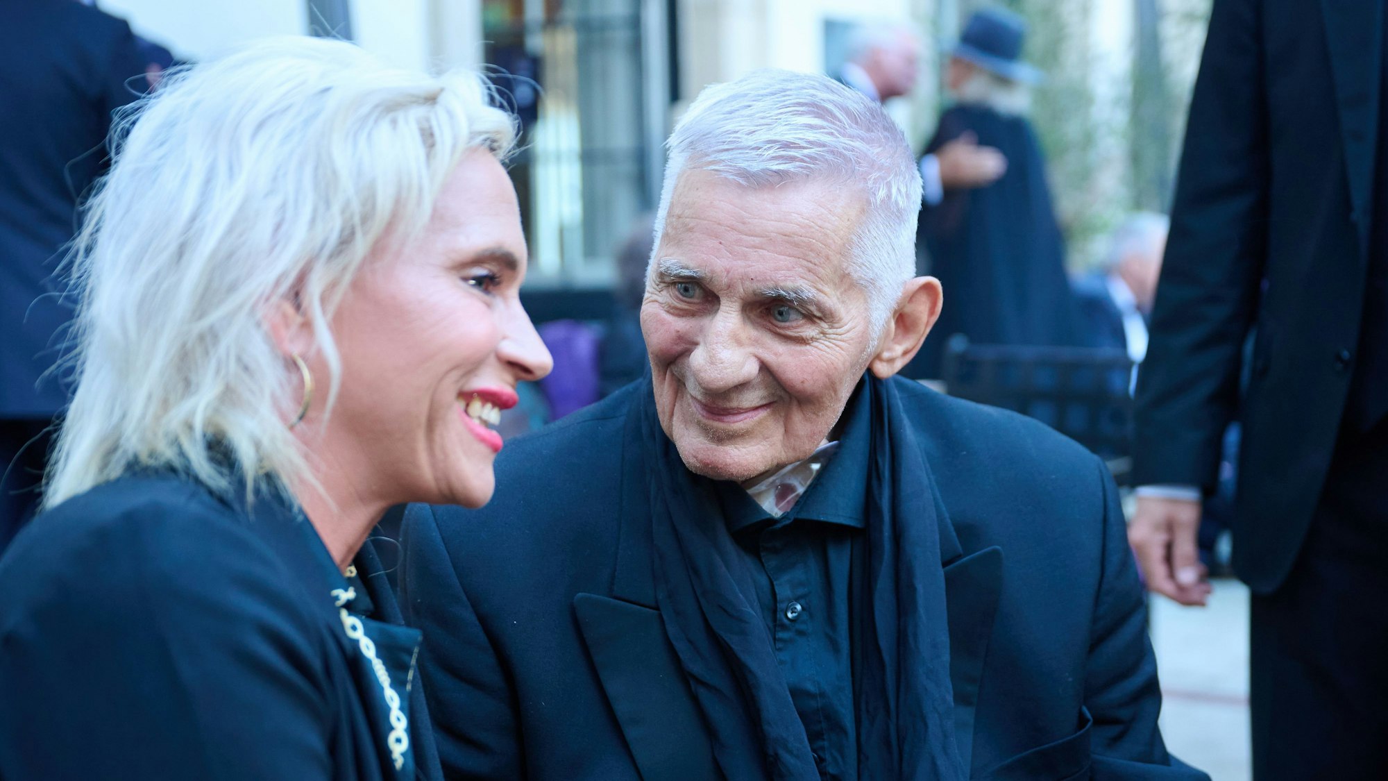 Schauspieler Heinz Hoenig kam mit seiner Frau Annika Kärsten-Hoenig zu einem Empfang nach Berlin.