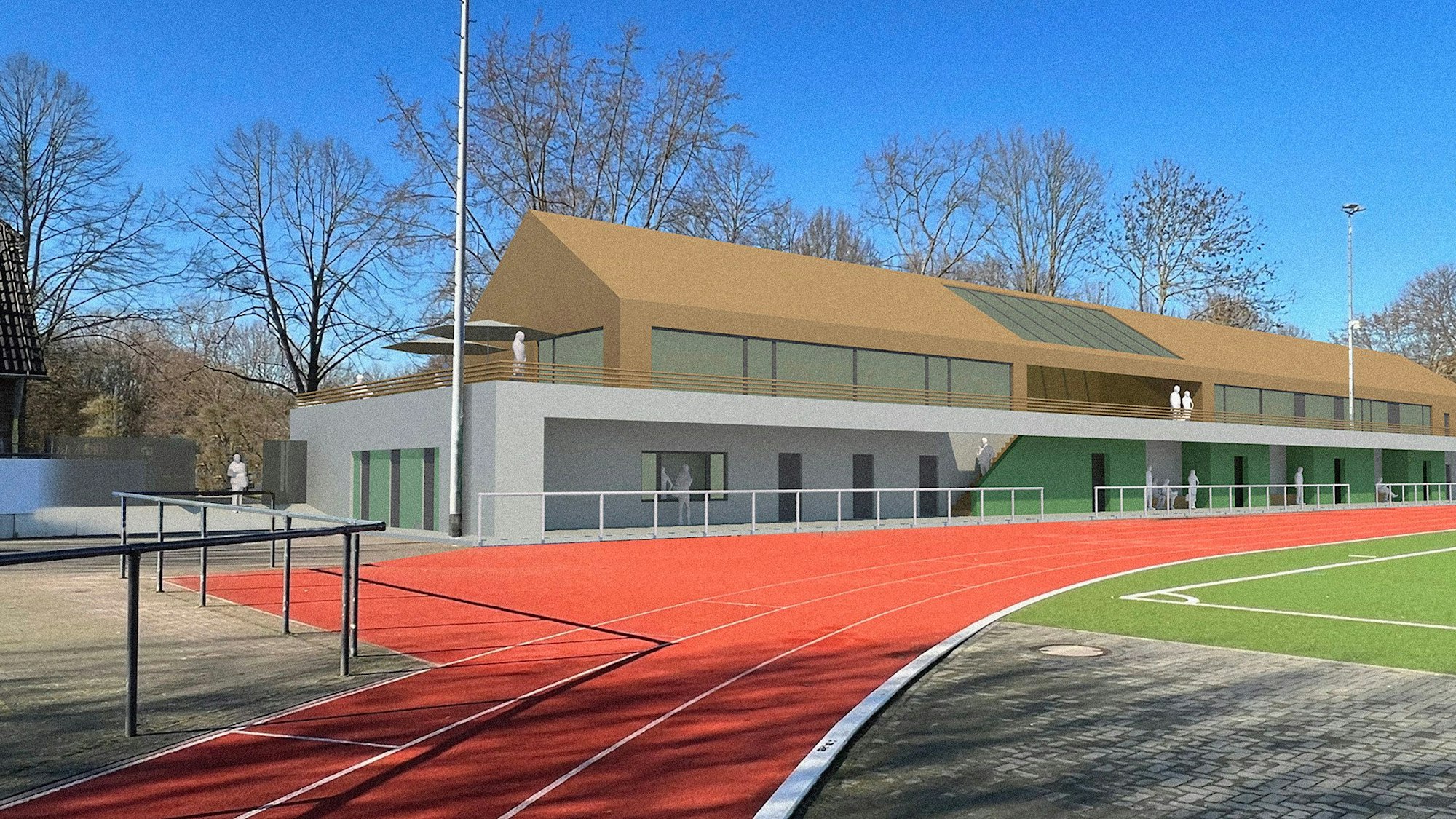 Das Bild zeigt das geplante Vereinsheim als Visualisierung.