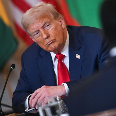 US-Präsident Donald Trump im Gespräch mit afrikanischen Staatschefs. (Archivbild)