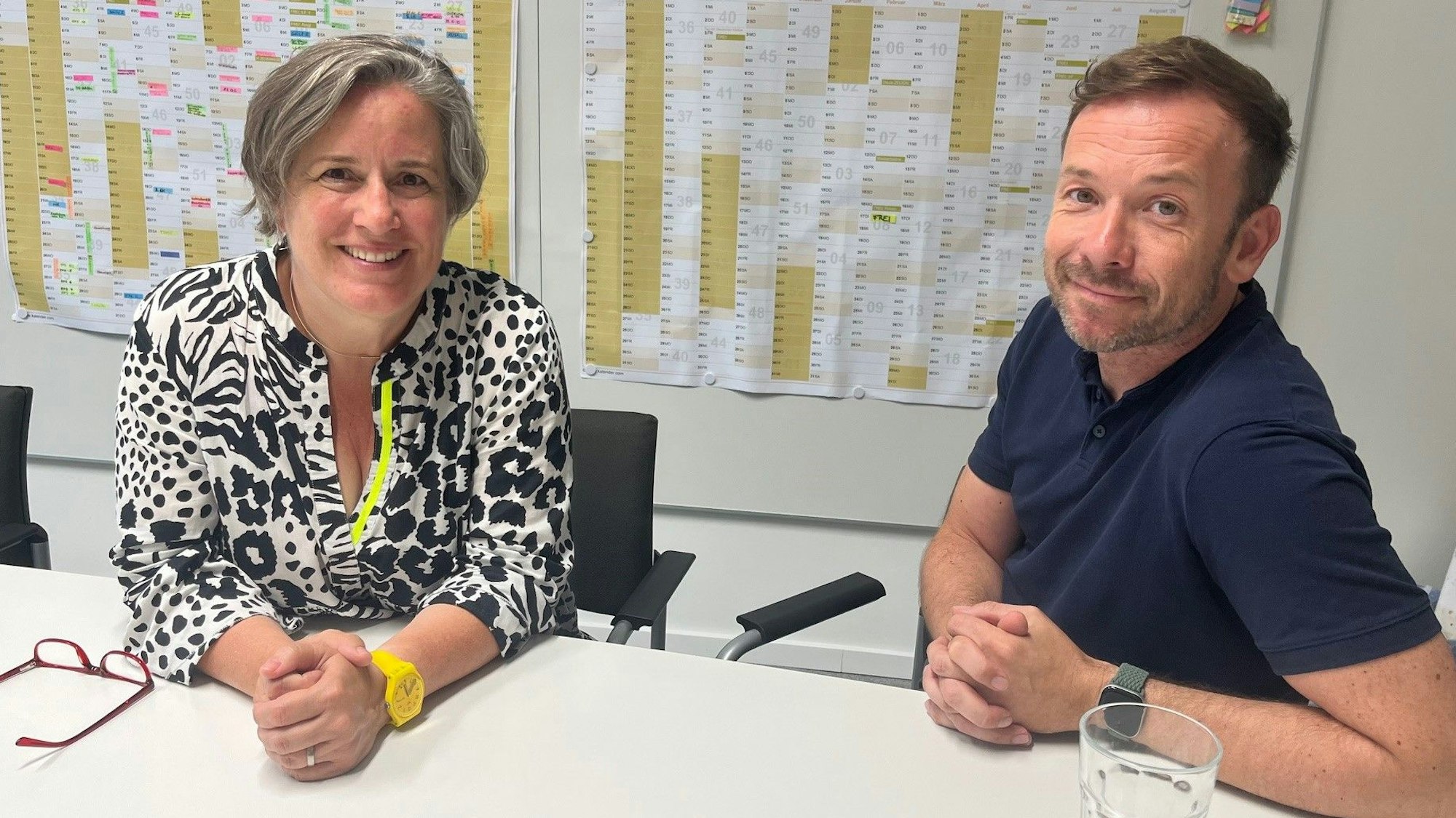 Barbara Wachten (Dreikönigsgymnasium) und Marcel Sprunkel (Gymnasium Brügelmannstraße)