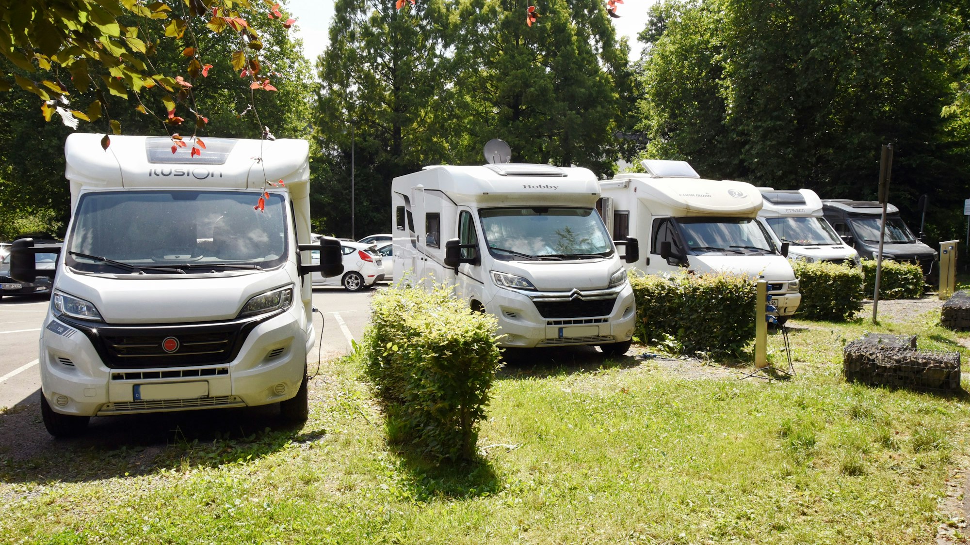 Die Wohnmobilstellplätze an den Ohler Wiesen.