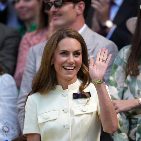 Prinzessin Kate, Princess of Wales, trifft in Wimbledon zum Finale des Dameneinzels zwischen Iga Świątek und Amanda Anisimova ein.