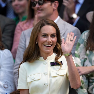 Prinzessin Kate, Princess of Wales, trifft in Wimbledon zum Finale des Dameneinzels zwischen Iga Świątek und Amanda Anisimova ein.