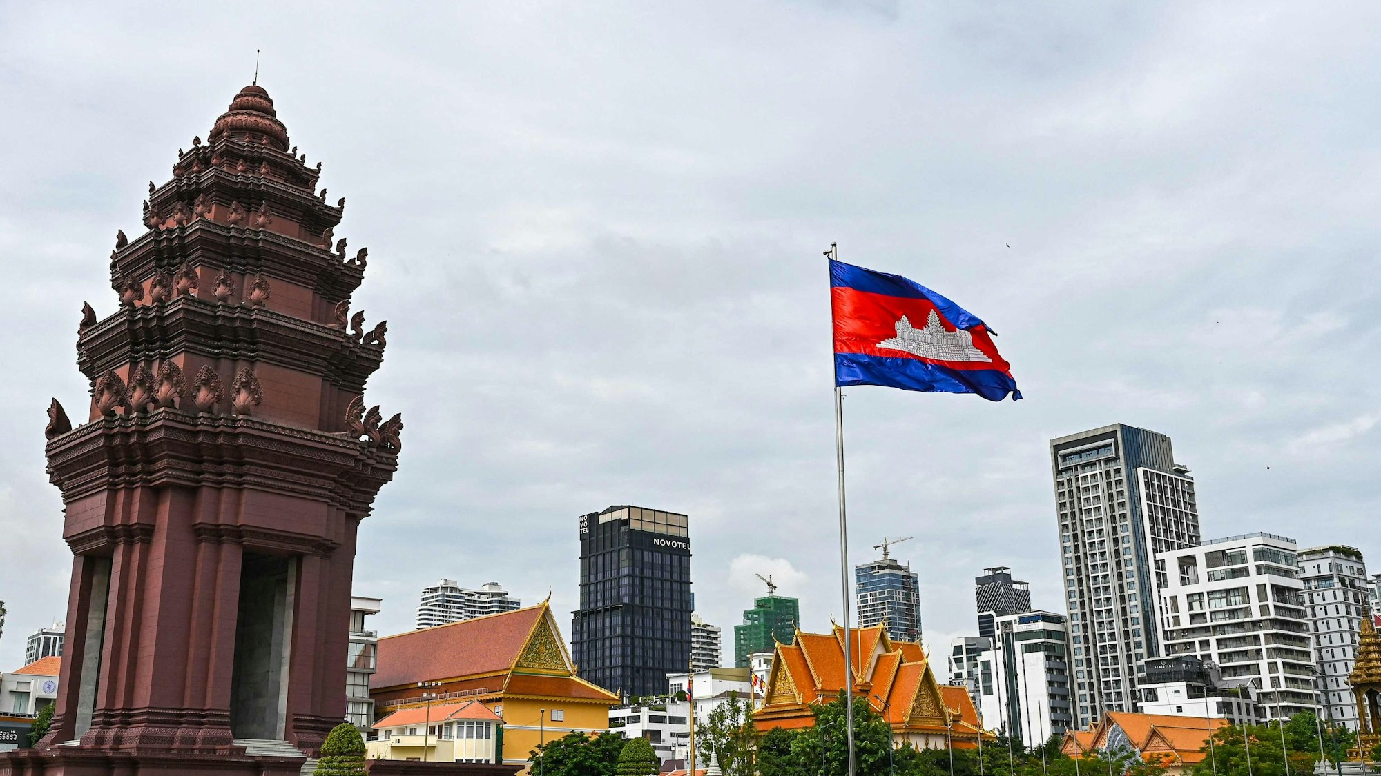 Das Stadtzentrum von Phnom Penh, der Hauptstadt Kambodschas.