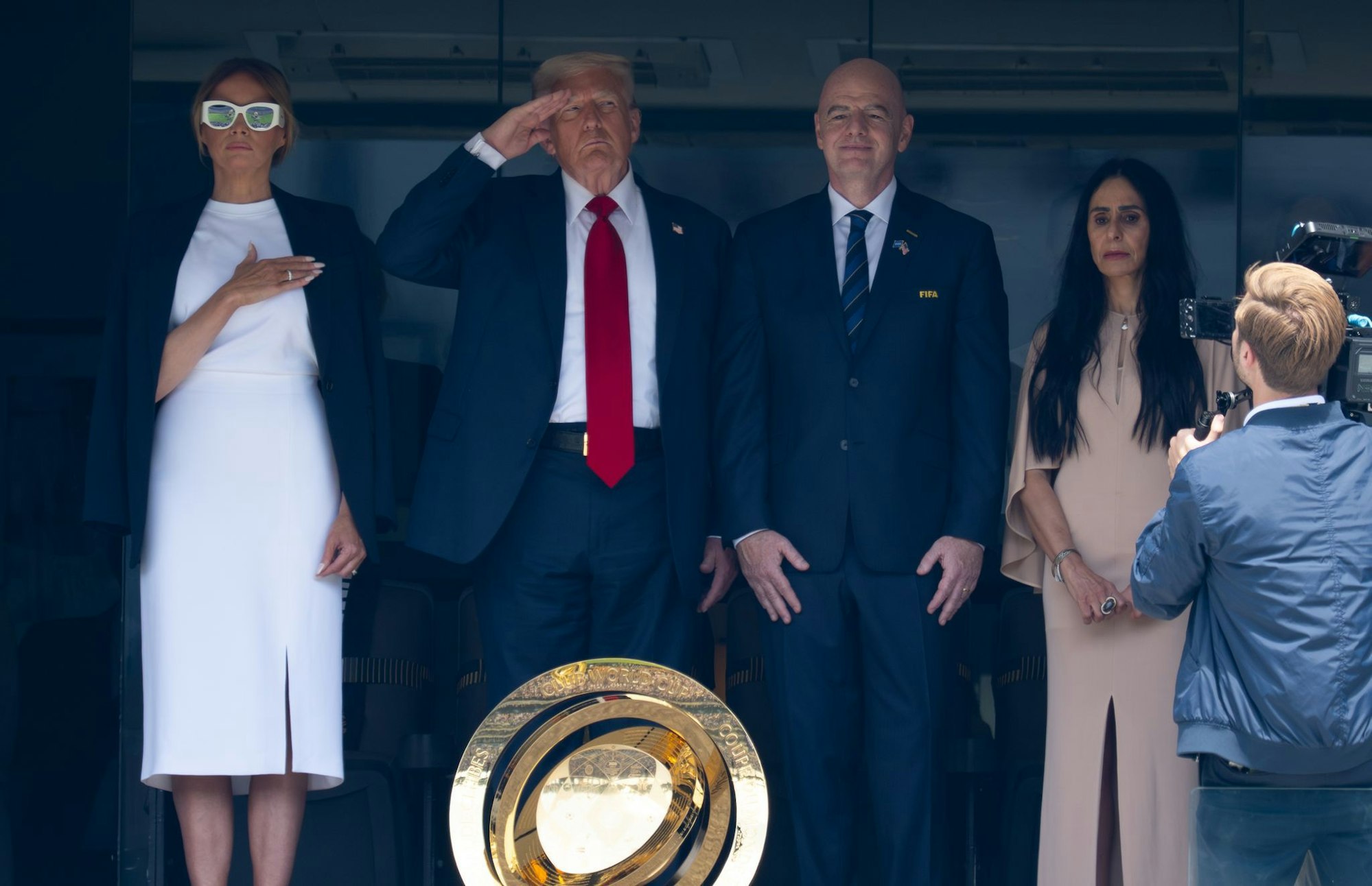 US-Präsident Donald Trum (2. v.l.) und FIFA-Boss Gianni Infantino (2.v.r.) waren beim Finale der Club-WM sehr präsent.