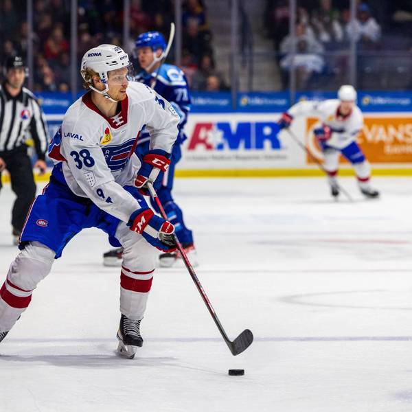 AHL 2023: AMERICANS VS ROCKET FEB 24 February 24, 2023: Laval Rocket forward Nate Schnarr 38 skates with the puck in the first period against the Rochester Americans. The Rochester Americans hosted the Laval Rocket on Defend the Ice Night in an American Hockey League game at Blue Cross Arena in Rochester, New York. Jonathan Tenca/CSM California USA EDITORIAL USE ONLY Copyright: xx ZUMA-20230224_zaf_c04_333.jpg JonathanxTencax csmphotothree053504