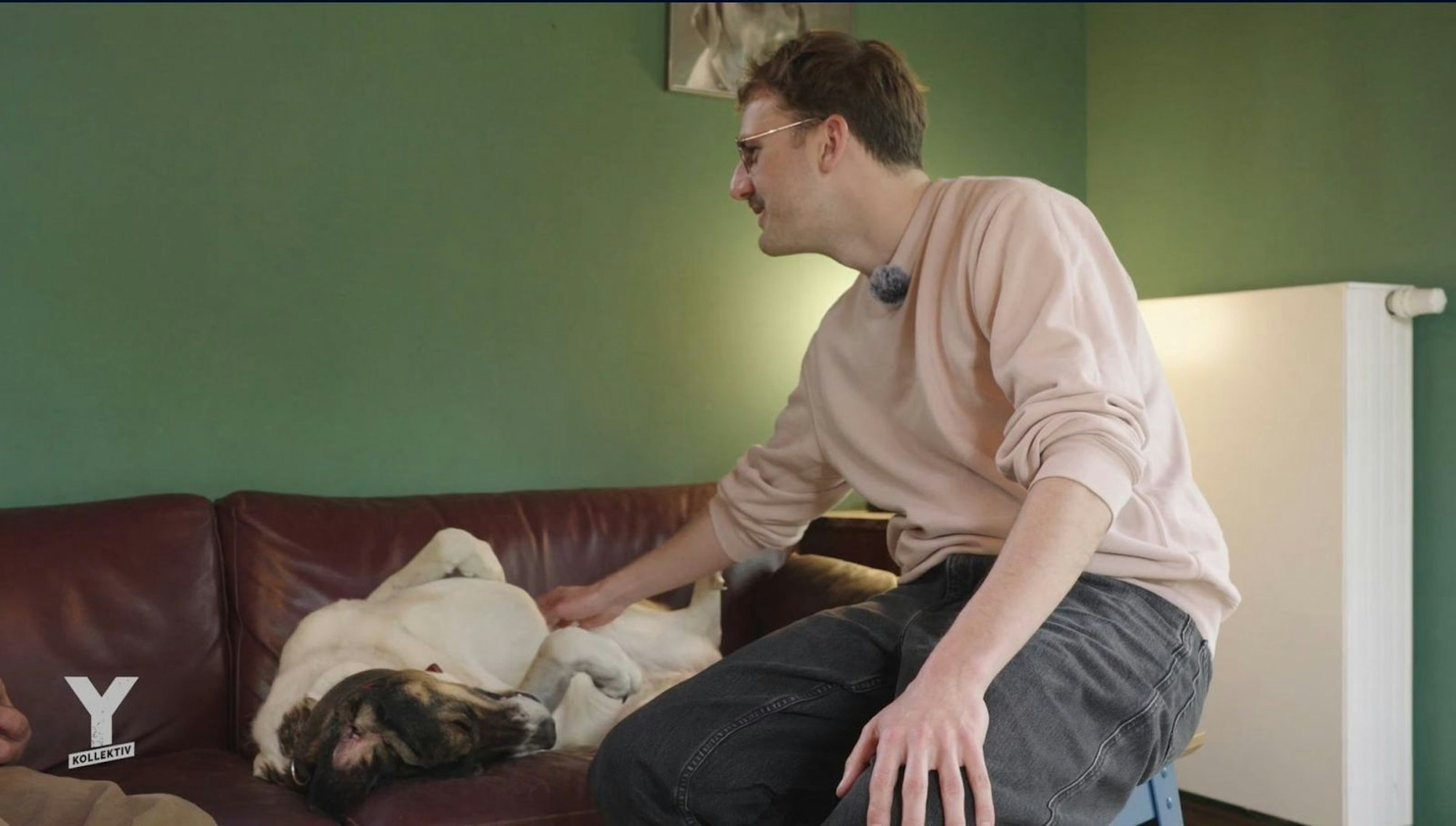 Zusammen mit einem Hundetrainer versucht Nico Schmolke, seine Angst zu überwinden. (Bild: ARD)