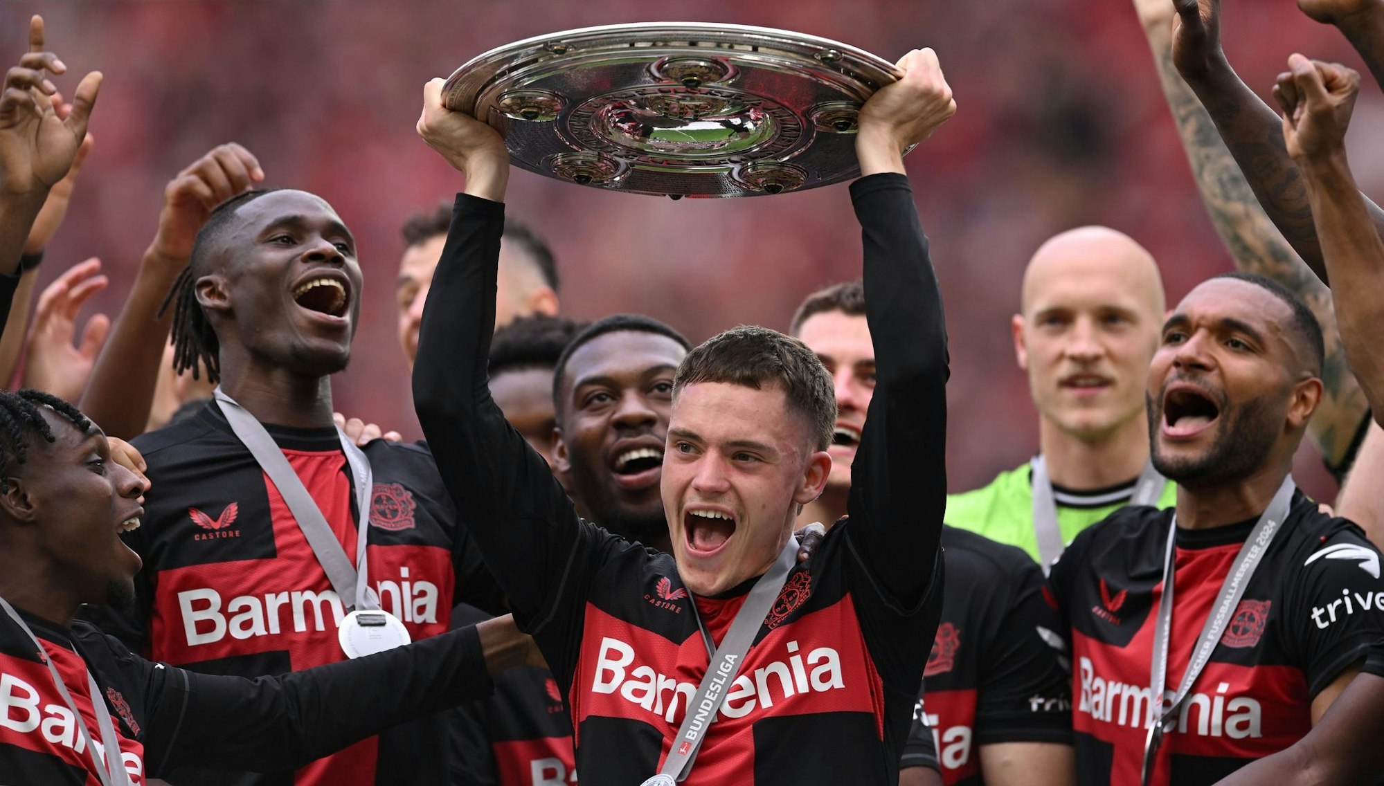 2024 wurde Florian Wirtz (M.) mit Bayer deutscher Meister.