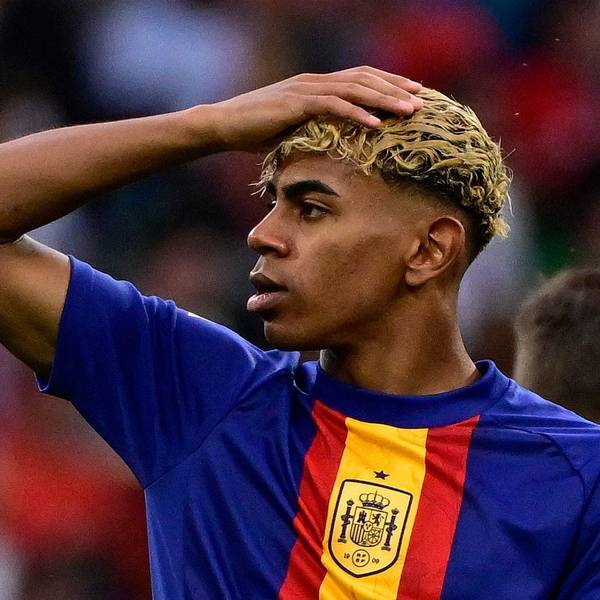 (FILES) Spain's forward #19 Lamine Yamal warms up prior to the UEFA Nations League final football match between Portugal and Spain in Munich, southern Germany on June 8, 2025. Barcelona star Lamine Yamal is facing an investigation regarding the presence of a group of people with dwarfism as entertainers at his 18th birthday party last weekend, Spain's Ministry of Social Rights told AFP Tuesday.
The winger celebrated with a private event in Olivella, around 50 kilometres west of Barcelona, which the ministry asked the prosecutor's office to probe, following a complaint from the Association for People with Achondroplasia and Other Skeletal Dysplasias with Dwarfism (ADEE). (Photo by John MACDOUGALL / AFP) / ALTERNATIVE CROP