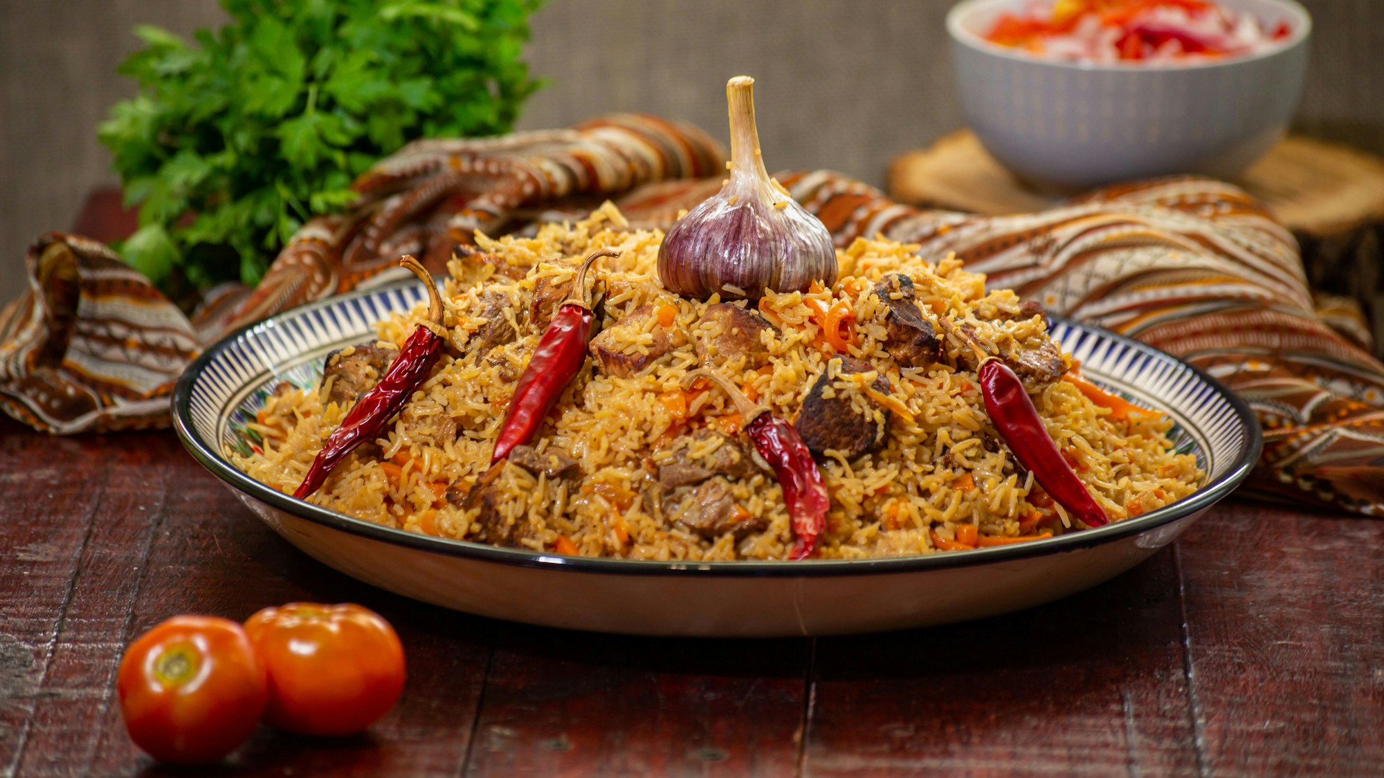 Ein klassischer Fergana-Plov aus Usbekistan.